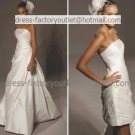 2-In-1 Dismountable Wedding Dress A-line Long Bridal Dress Strapless Short Bridal Evening Dress