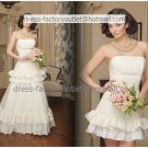 2-In-1 Dismountable Wedding Dress A-line Long Bridal Dress Demountable Short  Bridal Evening Dress