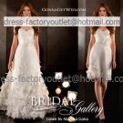 2-In-1 Demountable Wedding Dress A-line Organza Strapless Long Bridal Gown Short Bridal Dress