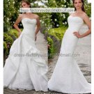 2-In-1 Dismountable White Lace Wedding Dress Mermaid Long Bridal Dress & Taffeta Train Bridal Dress