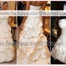 2-In-1 Dismountable White  Taffeta Wedding Dress Strapless Long Bridal Dress Short Bridal Dress