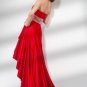 A-line Red Wedding Dress Strapless Hi-low Prom Dress Jeweled Bridal Gown Sz 8 10 12 14+ Custom