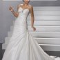 A-line Red Wedding Dress Strapless Taffeta Bridal Dress Bridal Gown Sz 2 4 6 8 10 12 14 16 18 20
