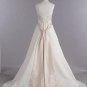 Aline White Wedding Dress Halter Lace Satin Bridal Dress Red SASH sZ6-8-10+CUSTOM
