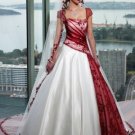 A-line Red Green White Wedding Dress Cap Sleeves Bridal Dress Gown Sz 2 4 6 8 10 12 14+Custom