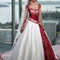A-line Red Green White Wedding Dress Cap Sleeves Bridal Dress Gown Sz 2 4 6 8 10 12 14+Custom