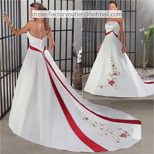 red gown with long train