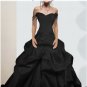 A-line Red Black Taffeta Wedding Dress Off Shoulder Bridal Prom Dress Sz 2 4 6 8 10 12 14 + Custom