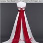 A-line Red White Wedding Dress Embroidery Strapless Bridal Dress Gown Sz4 6 8 10 12 14+Custom