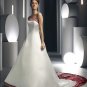 A-line Red White Wedding Dress Embroidery Strapless Bridal Dress Gown Sz4 6 8 10 12 14 16+Custom