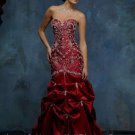 Sheath Red Wedding Dress Embroidery Beaded Strapless Bridal Gown Sz2 4 6 8 10 12 14+Custom