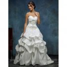 A-line White Quinceanera Dress Strapless Embroidery Bridal Dress Wedding Dress Sz 2 4 6 8 10 12 14+