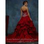 A-line White Quinceanera Dress Strapless Embroidery Bridal Dress Wedding Dress Sz 2 4 6 8 10 12 14+