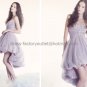 Purple Tulle Short Bridal Dress Strapless Hi-low Beach Wedding Dress Prom Dress