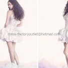 White Lace Taffeta Short Bridal Dress Choker Neck Mini Wedding Dress Sexy Corset Prom Dress
