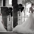 White Ivory Organza Bridal Gown Evening Dress Backless Wedding Dress
