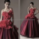 Creped Organza Bridal Dress Ball Gown A-line Wedding Dress Halloween Quinceanera DRESS Sz 24 6 8 10+
