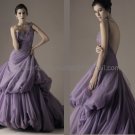 Purple Bridal Dress Ball Gown A-line Wedding Dress One Shoulder Quinceanera DRESS Sz 24 6 8 10+