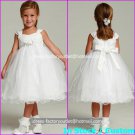 White Satin Junior Bridesmaid Dress Flower Girl Dress Baby Dresses Sz2 3 4 5 6 7 8 9 10+ Custom