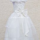 White Satin Junior Bridesmaid Dress Flower Girl Dress Baby Dresses Sz2 3 4 5 6 7 8 9 10+ Custom