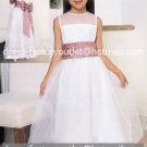 White Satin Junior Bridesmaid Dress Flower Girl Dress Baby Dresses Sz2 3 4 5 6 7 8 9 10+ Custom