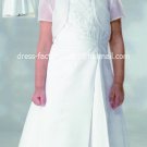 White Satin Junior Bridesmaid Dress Flower Girl Dress Baby Dresses Sz2 3 4 5 6 7 8 9 10+ Custom