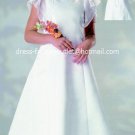 White Satin Junior Bridesmaid Dress Flower Girl Dress Baby Dresses Sz2 3 4 5 6 7 8 9 10+ Custom