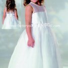 White Satin Junior Bridesmaid Dress Flower Girl Dress Baby Dresses Sz2 3 4 5 6 7 8 9 10+ Custom