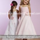 White Satin Junior Bridesmaid Dress Flower Girl Dress Baby Dresses Sz2 3 4 5 6 7 8 9 10+ Custom