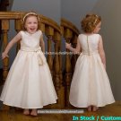White Satin Junior Bridesmaid Dress Flower Girl Dress Baby Dresses Sz2 3 4 5 6 7 8 9 10+ Custom