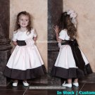 White Satin Junior Bridesmaid Dress Flower Girl Dress Baby Dresses Sz2 3 4 5 6 7 8 9 10+ Custom