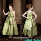 White Satin Junior Bridesmaid Dress Flower Girl Dress Baby Dresses Sz2 3 4 5 6 7 8 9 10+ Custom