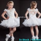 White Junior Bridesmaid Dress Prom Party Dress Flower Girl Dress Baby Dresses Sz2 3 4 5 6 7 8 9 10+