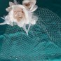 4 Roses Ivory Champagne Tulle Feather Short Wedding Veils Bridal Fascinate Birdcage Veil