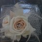 5 Roses Ivory Champagne Satin Feather Short Wedding Veils Bridal Fascinate Birdcage Veil