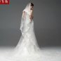 A-line Red White Lace Wedding Dress Strapless Bridal Dress Gown Sz4 6 8 10 12 14 +