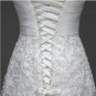 A-line Red White Lace Wedding Dress Strapless Bridal Dress Gown Sz4 6 8 10 12 14 +