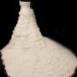 A-line Strapless Layered Lace Ruffles Bridal Gown Bodeice Wedding Dress Sz 2 4 6 8 10 12+