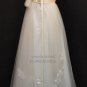 A-line Champagne White Lace Bridal Gown 2 Straps Empire Waist Pregnant Wedding Dress Sz 6 8 10 12 +