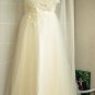 A-line Champagne White Lace Bridal Gown 2 Straps Empire Waist Pregnant Wedding Dress Sz 6 8 10 12 +