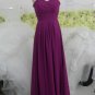 Strapless Sweetheart Evening Dress Prom Dress Long Pleated Purple Chiffon Bridesmaid Dress