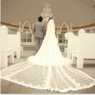 Luxury 2 Tiers Wide Tulle Lace Edge Wedding Veil 4X1.5 M Long Cathedral Bridal Veil