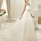 2013 New A-line Bridal Gown White Ivory Lace One Shoulder Tulle Wedding Dress Sz 4 6 8 10 12+Custom
