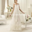 2013 A-line Royal Bridal Gown Ivory Lace Empire Waist Wedding Dress Sz 4 6 8 10 12+Custom