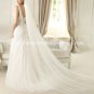 2013 A-line U-neck Bridal Gown White Chiffon Lace Beaded Wedding Dress Sz 4 6 8 10 12+Custom