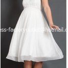 A-line Royal Bridal Gown Cap Sleeves Empire Waist Knee Length Wedding Dress Sz 4 6 8 10 12+Custom