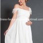 A-line Royal Bridal Gown Cap Sleeves Empire Waist Knee Length Wedding Dress Sz 4 6 8 10 12+Custom