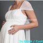 A-line Royal Bridal Gown Cap Sleeves Empire Waist Knee Length Wedding Dress Sz 4 6 8 10 12+Custom