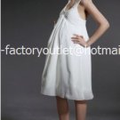 A-line Royal Bridal Gown V-neck Empire Waist Knee Length Wedding Dress Sz 4 6 8 10 12+Custom