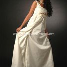 A-line Off White Square Neck Bridal Gown Empire Waist Flower Wedding Dress Sz 6 8 10 12 14+Custom